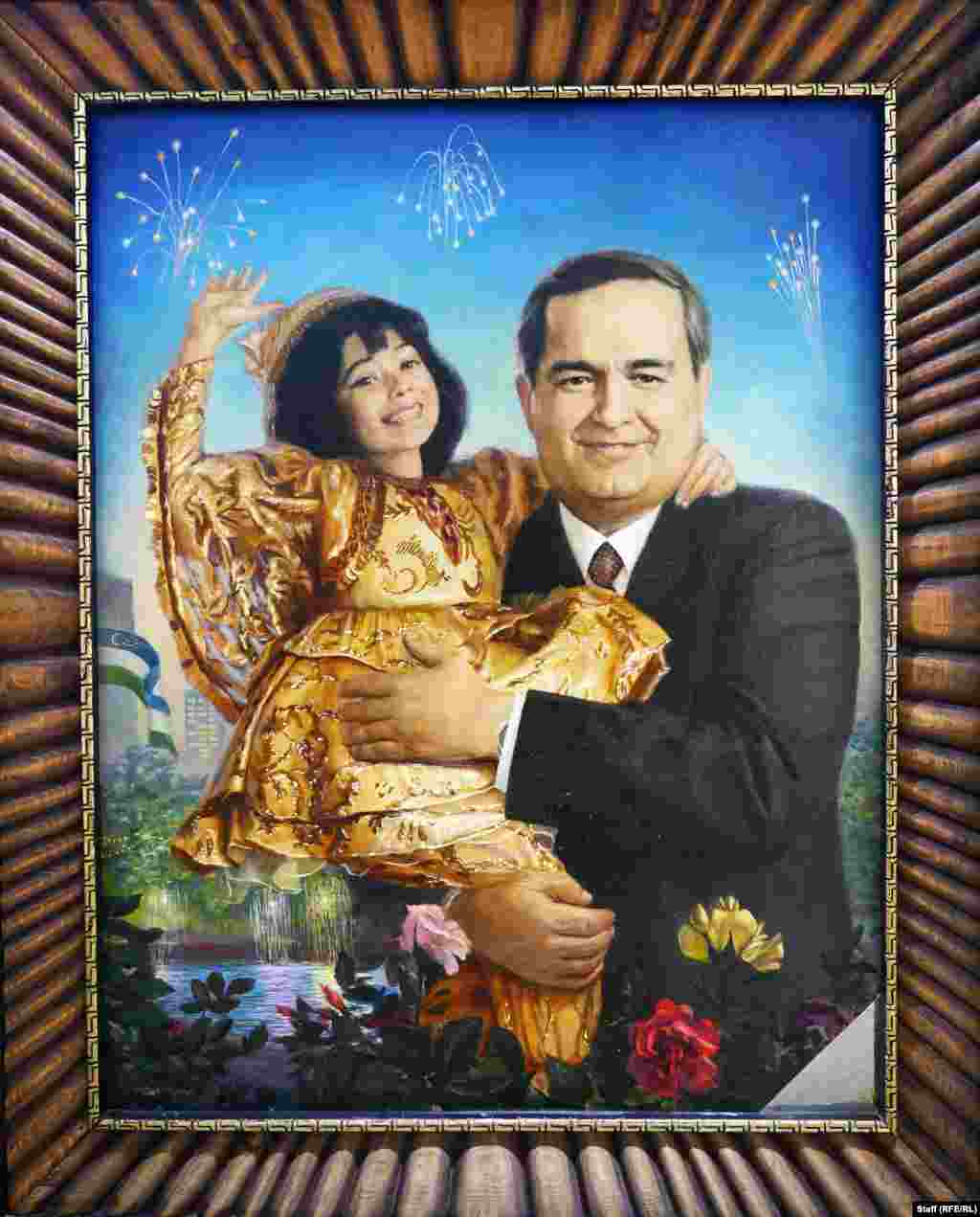 Картина от 1993 г., на която Каримов държи момиче под експлоадиращи фойерверки. Един от най-скандалните случаи, свързвани с режима му, бяха сблъсъците между антиправителствени протестиращи и узбекски сили за сигурност през 2005 г. в източния град Андижан, при които бяха убити стотици.