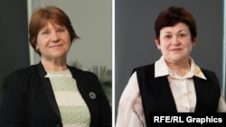 Colaj foto cu invitatele acestui episod al podcastului „Laboratorul social”, profesoarele Natalia Boroda (stânga) și Raisa Zdrobeu