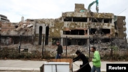 Ndërtesa e rrënuar e Ambasadës kineze në Beograd. Fotografi e vitit 2010.