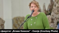 Искра Пановска-Димкова, раководителка на Kатедрата за македонски јазик при Универзитетот „Св. Kирил и Методиј“ 