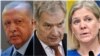 Turski predsjednik Recep Tayyip Erdogan, predsjednik Finske Sauli Niinisto i premijerka Švedske Magdalena Andersson