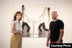 Талевски со Дита Старова Ќерими - директорка на Национална галерија