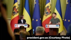 Președinta Maia Sandu la Kiev, alături de președintele ucrainean Volodimir Zelenski, 27 iunie 2022.