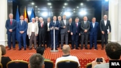 Прес-конференција на премиерот Димитар Ковчаевски и коалиционите партнери во владата 