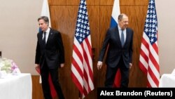 Държавният секретар на САЩ Антъни Блинкен и руският външен министър Сергей Лавров 