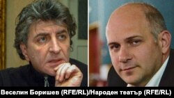 Режисьорът Александър Морфов (вляво) и директорът на Народен театър "Иван Вазов" Васил Василев. Колаж.