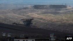 Szénbánya a bolgár Ljubenovo falu közelében 2021. szeptember 30-án