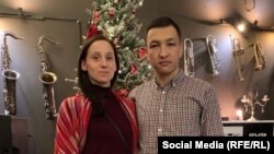 Алишер Батырканов с женой.