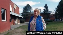 Lyubov Paskai, një refugjate nga Ukraina, e cila është vendosur në një konvikt të klubit të futbollit Slavia e Pragës. 3 mars 2022.