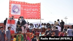 Leaders of the Pashtun Tahafuz Movement during a protest in Qilla Saifullah, Balochistan on March 10. 