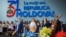 Președintele Parlamentului, Igor Grosu, președinta R. Moldova, Maia Sandu și prim-ministra Natalia Gavrilița, în Piața Marii Adunări Naționale de Ziua Independenței, pe 27 august, 2022.