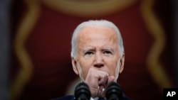 Американскиот претседател Џо Бајден на одбележувањето на годишнината од упадот во Капитол, 6.01.2022