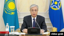 Қазақстан президенті Қасым-Жомарт Тоқаев ҰҚШҰ жиынында. 10 қатар 2022 жыл.