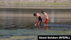 Telița, Anenii Noi, copiii prind pește cu mâna