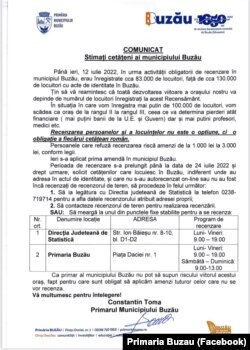 Apelul făcut de primarul Buzăului, de tema ca orașul să nu își pericliteze alocările de fonduri.