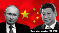 Руският президент Владимир Путин и китайският му колега Си Дзинпин. Колаж.