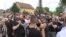 Serbia - Obrenovac - Extreme right wing organizations on anti-migrant protest in front of Migrant center in Obrenovac - May 13th 2020