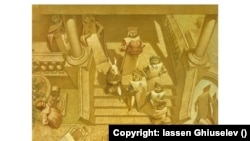 Една от илюстрациите на Гюзелев в "Алиса в страната на чудесата".