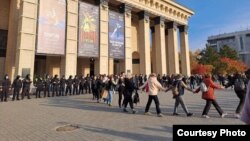 Policija se okuplja uoči protesta u Novosibirsku protiv mobilizacije 24. septembra.