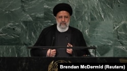 Iranski predsjednik Ebrahim Raisi obraća se na 77. sjednici Generalne skupštine Ujedinjenih naroda u sjedištu UN-a u New Yorku, SAD, 21. septembra 2022. 