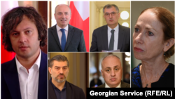 ფოტოკოლაჟი: საპარლამენტო უმრავლესობის წევრები და საქართველოში აშშ-ის ელჩი