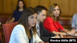 Varga Judit az Országgyűlés igazságügyi bizottságának ülésén, miniszterjelölti meghallgatásán 2022. május 19-én.