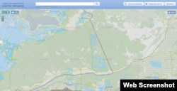 Адміністративний кордон між Кримом і Севастополем у районі Байдарського заказника згідно з публічною кадастровою картою України