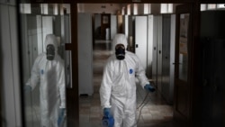 Dezinfekcija javnih prostorija na Kosovu, 14 mart 2020.