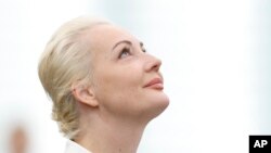 Julija Navaljnaja u trenucima obraćanja Europskom parlamentu u Strasbourgu, Francuska, 28. februara 2024.