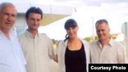 S lijeva na desno Huso Kozica, Aco Nenadić, Katarina Šišmanović (novinarka) i Hasan Jusović