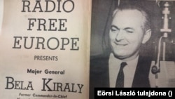 Az emigrációban élő Király Béla az akkori Szabad Európa Rádióban