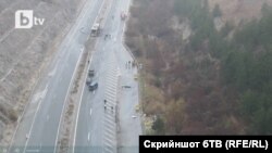 Мястото на инцидента на автомагистрала "Струма"