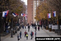 Pamje nga Mitrovica e Veriut, komunë e banuar me shumicë serbe.