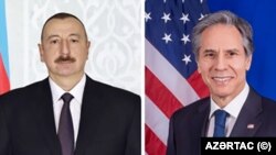 Američki državni sekretar Antony Blinken (desno) i predsjednik Azerbejdžana Ilham Aliyev (lijevo)-kombinovana fotografija