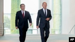 Средба на германскиот канцелар Олаф Шолц и кинескиот премиер Ли Кианг
