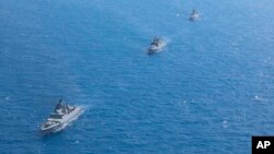 Учения российских военных кораблей в районе Тартуса