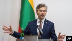 Šef diplomatije Litvanije Kestutis Budrys u Kijevu, Ukrajina, 1. april 2025.