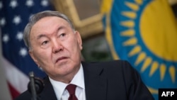 Нурсултан Назарбаев во время пресс-конференции в Белом доме. Вашингтон, 16 января 2018 года
