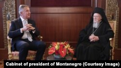 Presidenti i Malit të Zi Milo Gjukanoviq dhe Patriarku Vartholomeos, 8 qershor 2022, Stamboll, Turqi.