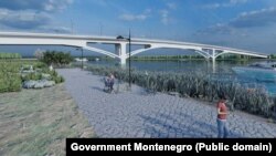 Prosječna visina mosta u odnosu na najviši nivo vode iznosiće oko 10 metara kako se ne bi ometao riječni saobraćaj. Foto: Prezentacija Vlade Crne Gor