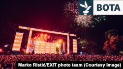 Nata hapëse e festivalit muzikor EXIT, në Novi Sad, më 7 korrik 2022.