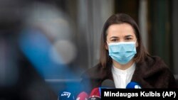 Udhëheqësja e opozitës bjelloruse, Svyatlana Tsikhanouskaya.