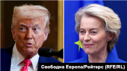 Președintele american, Donald Trump, și președinta Comisiei Europene, Ursula von der Layen (colaj) 