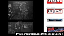 Az Iz Revolta és a Kristalna Noty szerb neonáci együttesek dátum nélküli promófotói, kitakart arcokkal.