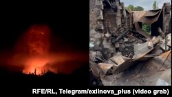 Fotografija ukrajinskih napada dronovima na rafineriju u ruskom Krasnodarsku (lijevo) i posljedica ruskih napada dronovima na Dnipro u Ukrajini, 7. avgust 2028.