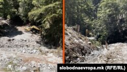 Река Дошница, багери и камиони, изградба на мала хидроцентрала.