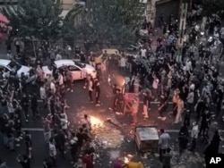 Imagine de la protestele din Iran, din 2022.
