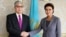 KAZAKHSTAN -- Kazakh interim President Qasym-Zhomart Toqaev and Dariga Nazarbaeva pose in Astana, March 20, 2019