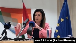 უნგრეთის იუსტიციის ყოფილი მინისტრი, იუდით ვარგა. 2021 წლის მაისი, ბრიუსელი.