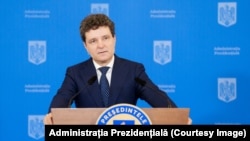 Președintele Nicușor Dan într-o conferință de presă.